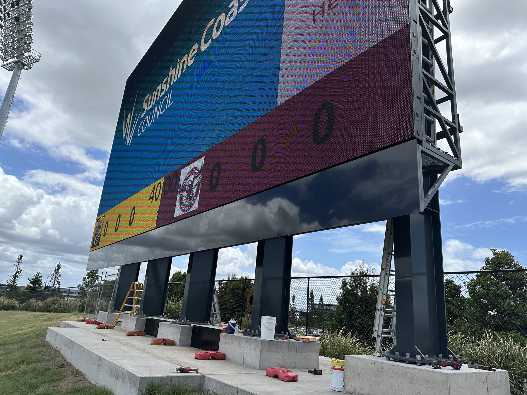 Commissioned LED scoreboard displaying live match content